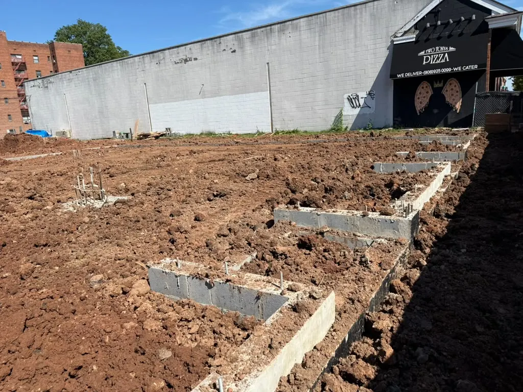 Foundation work on a commercial site